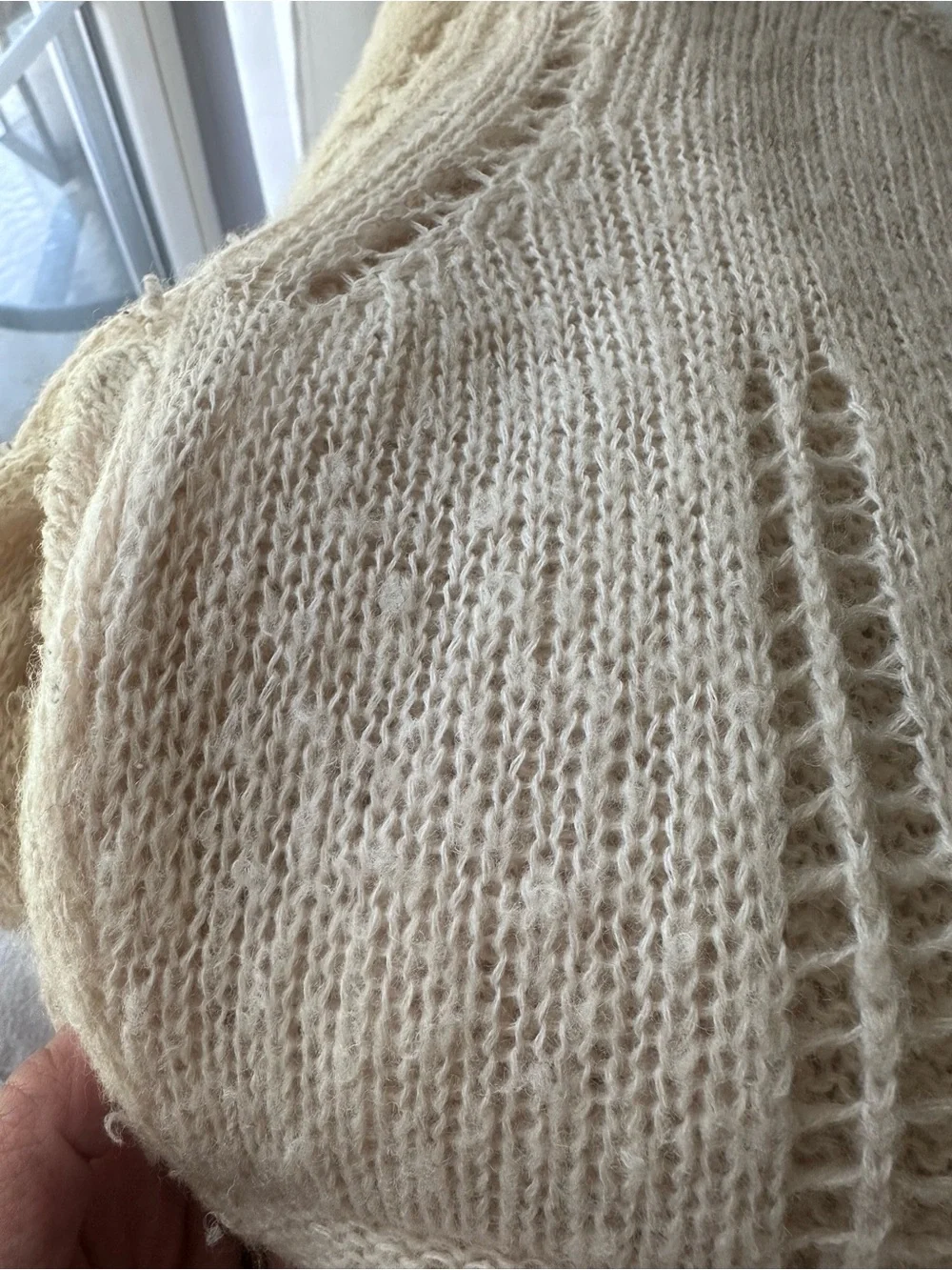 Unique Anthropologie Sleeping on Snow Cream Hooded Knit Sweater Cardigan